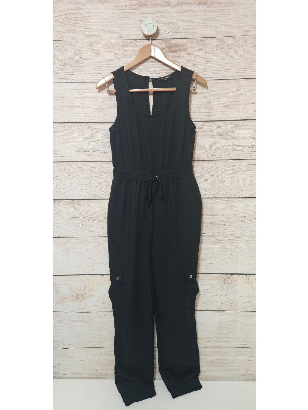 Sleeveless Black Utility Jumpsuit Jogger Ankle - Women's Medium